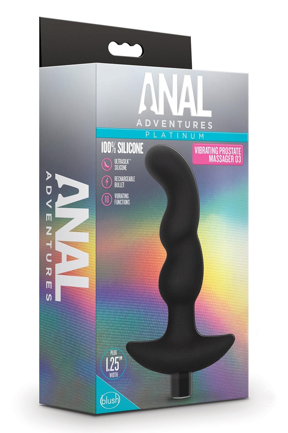 Масажер простати звивистий з вібрацією Blush Anal Adventures чорний