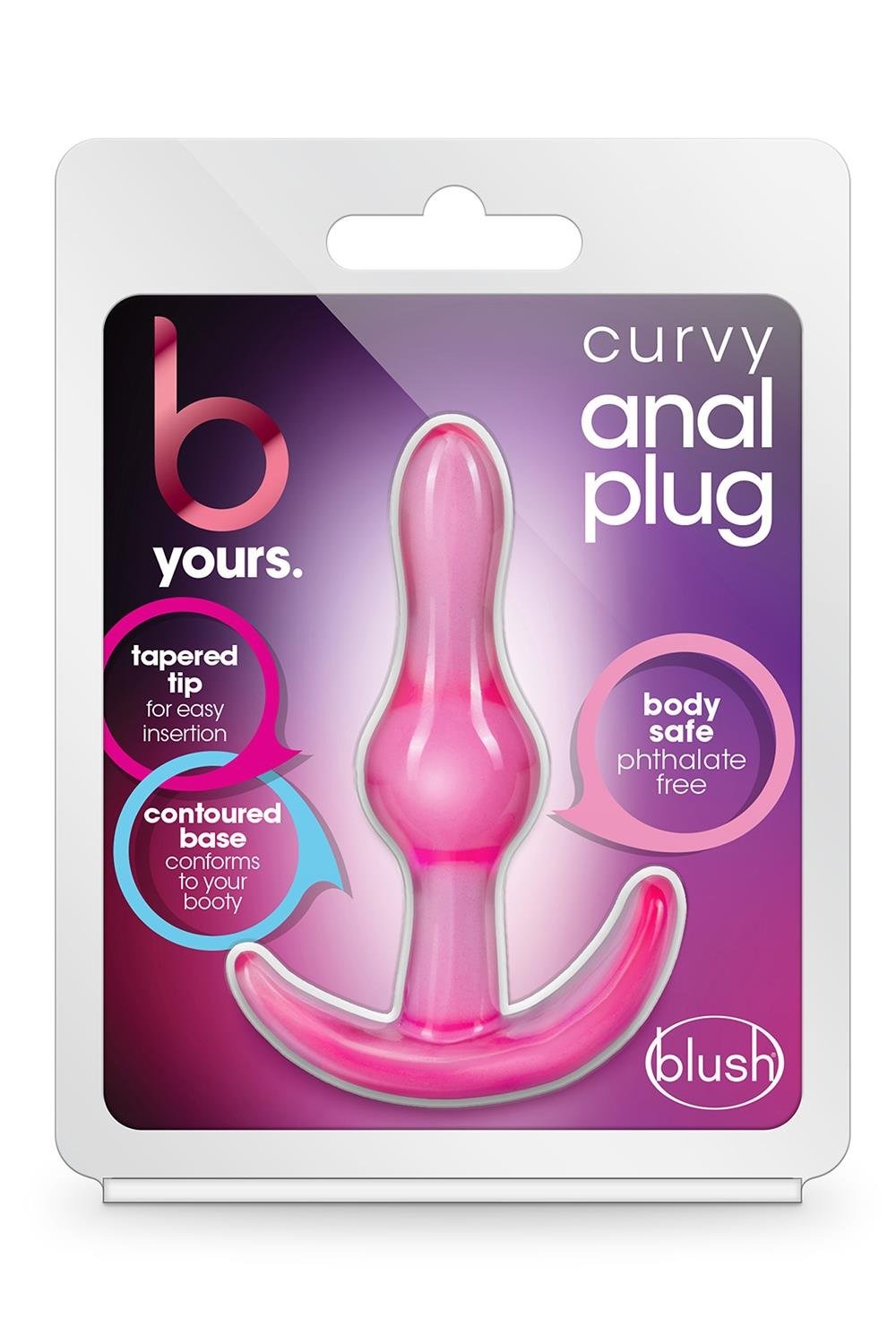 Анальний плаг із стопером Blush B Yours Curvy Anal Plug рожевий