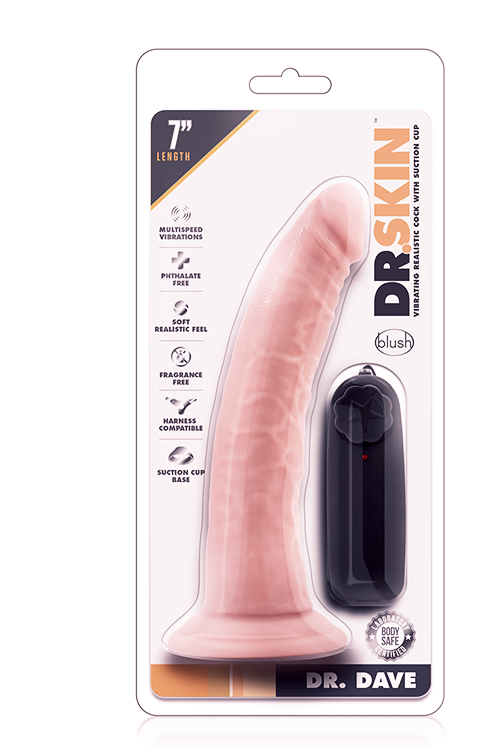 Вибратор Dr. Skin 7 Inch Realistic Vibrating Dildo with Suction Cup Vanilla