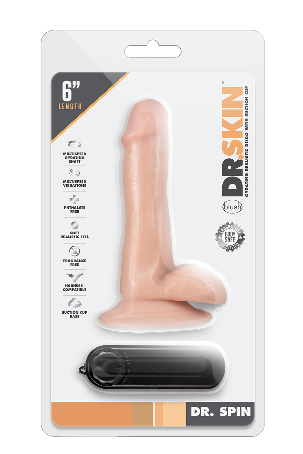 Вібратор з обертанням Blush DR SKIN DR SPIN 6INCH GYRATING DILDO