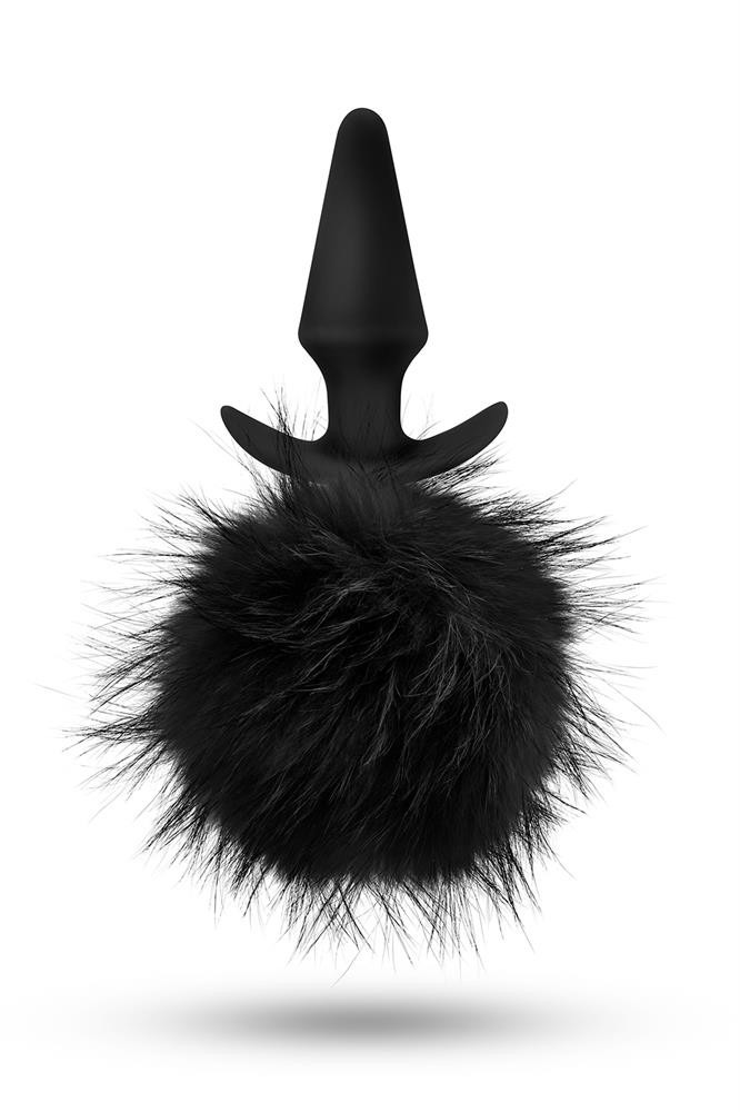 Анальная пробка, заячий хвостик, черный ANAL ADVENTURES PLATINUM RABBIT TAIL PLUG