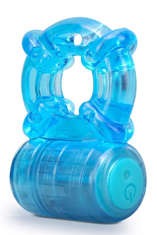 Эрекционное кольцо с вибрацией STAY HARD 5 FUNCTION COCK RING BLUE