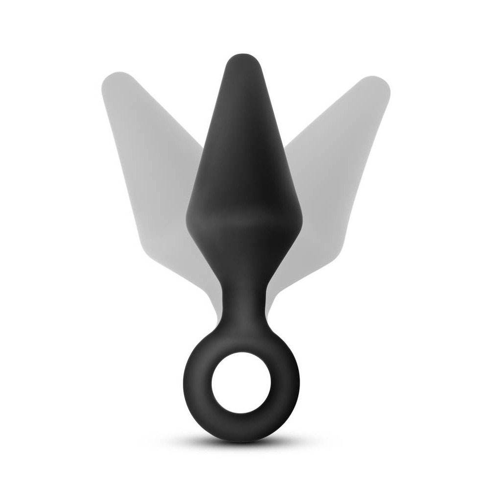 Анальный плаг с кольцом-стоппером Blush Anal Adventures Platinum Silicone черный, 11.4 х 3.1 см