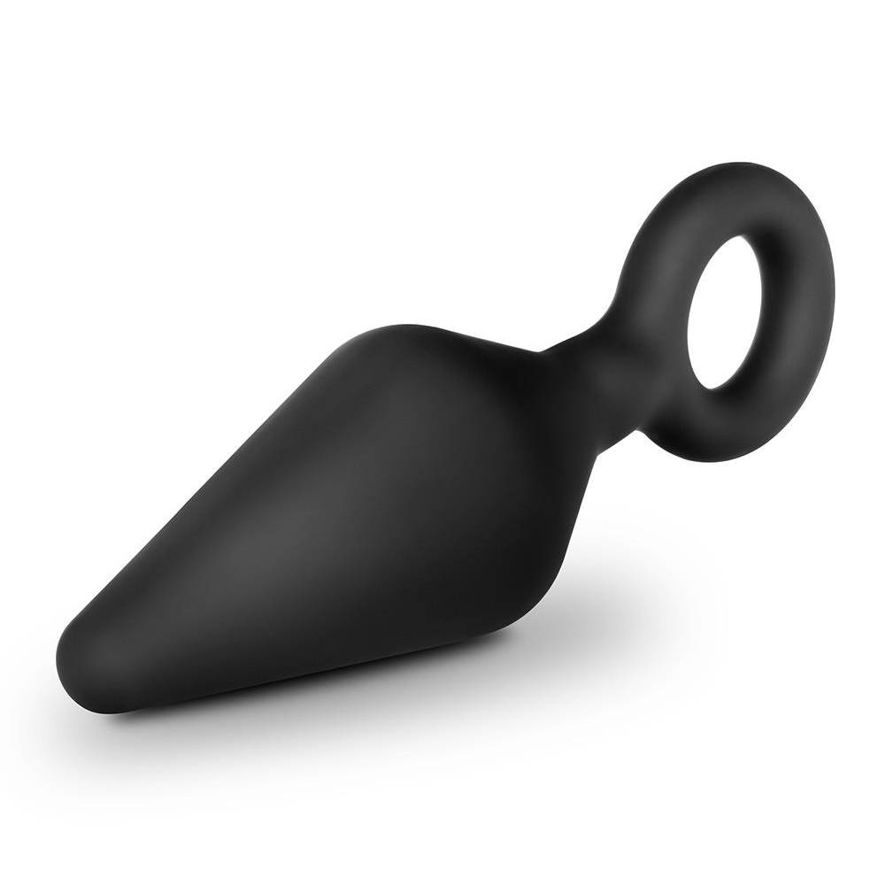 Анальный плаг с кольцом-стоппером Blush Anal Adventures Platinum Silicone черный, 11.4 х 3.1 см