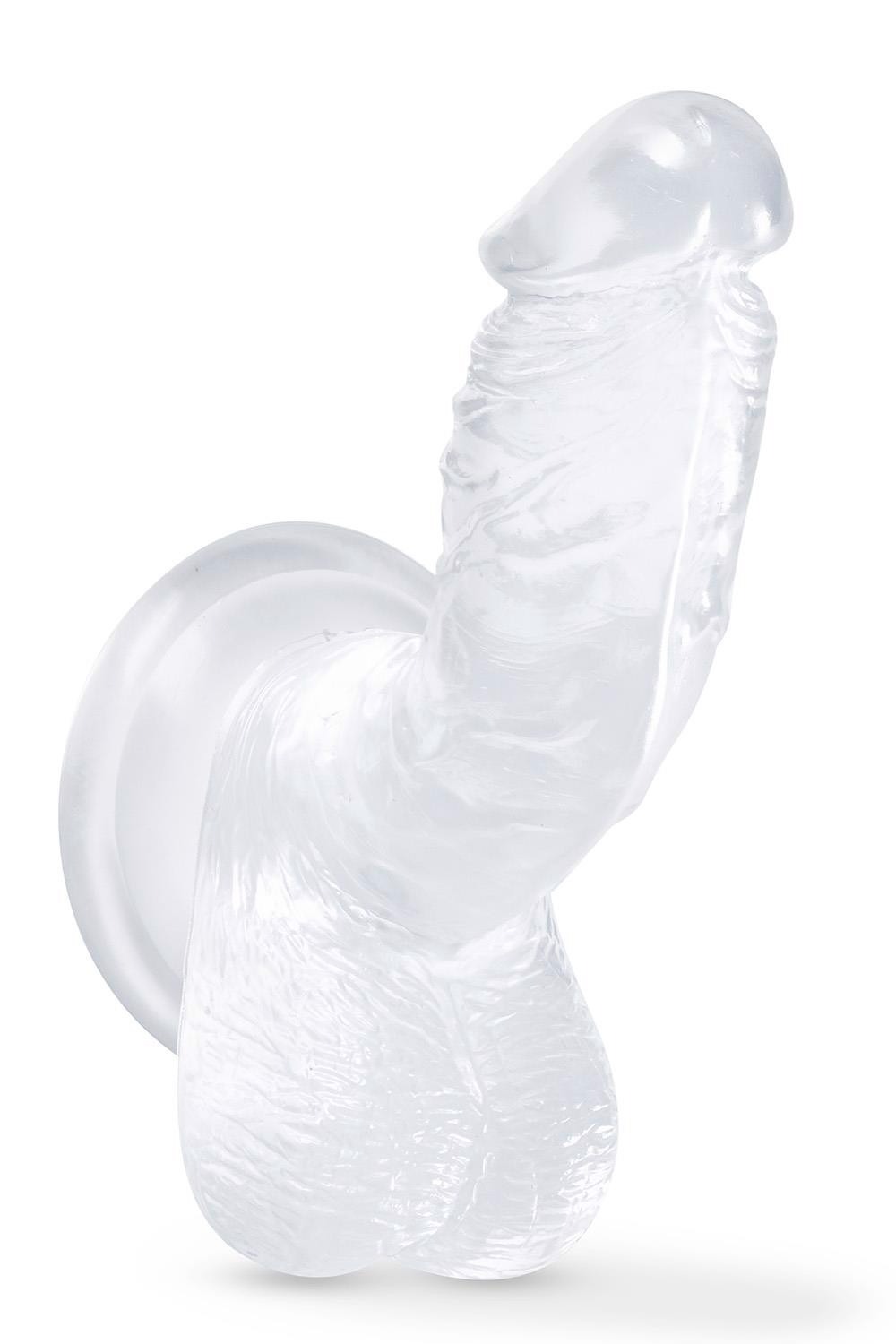 Фаллоимитатор изогнутой формы с присоской ,прозрачный 18 см B YOURS DIAMOND SPARKLE CLEAR