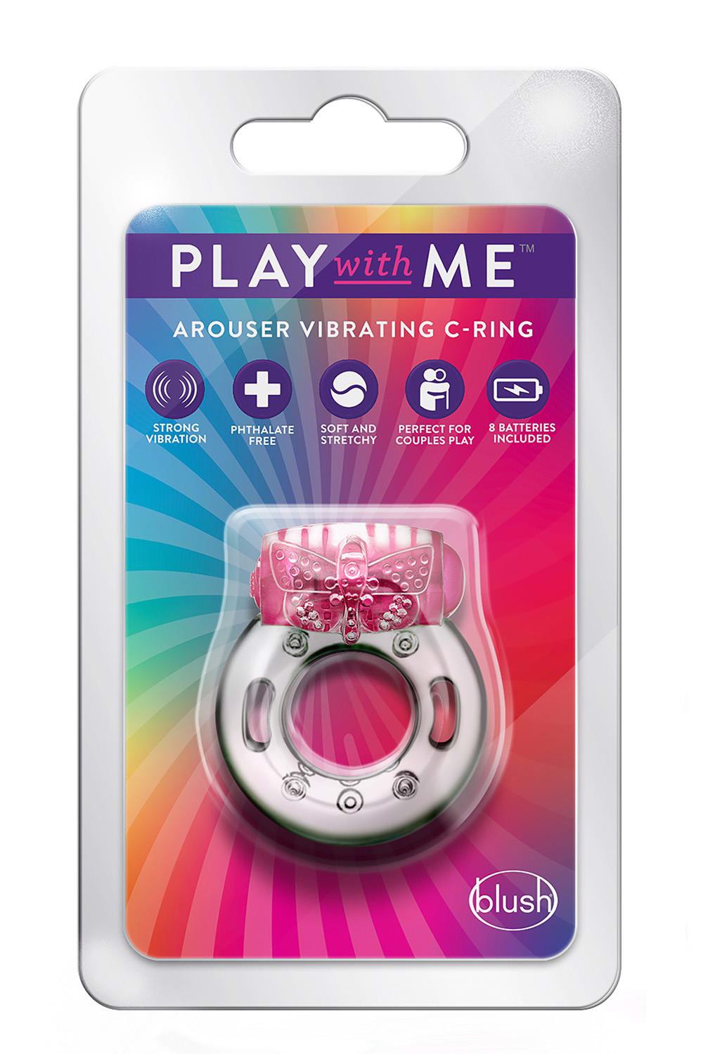 Ерекційне віброкільце Blush Play With Me з рельєфним метеликом для стимуляції клітора