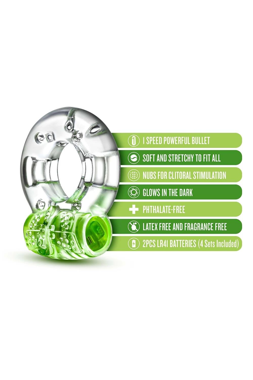 Эрекционное виброкольцо PLAY WITH ME AROUSER VIBRATING C-RING GREEN