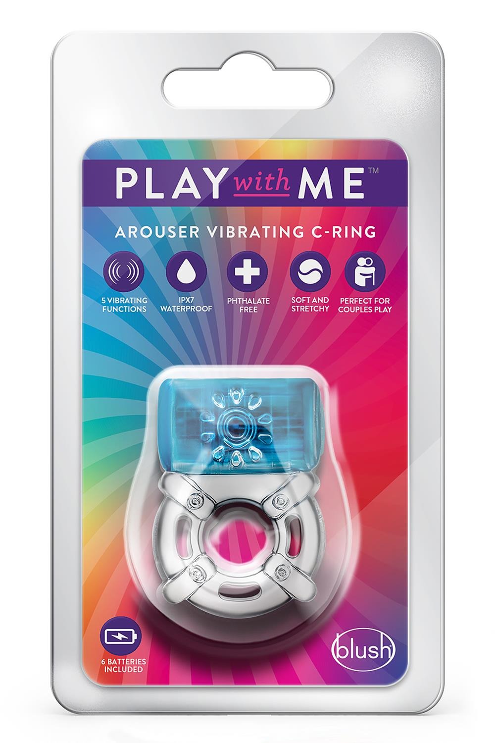 Ерекційне віброкільце PLAY WITH ME ONE NIGHT STAND VIBRATING C-RING BLUE