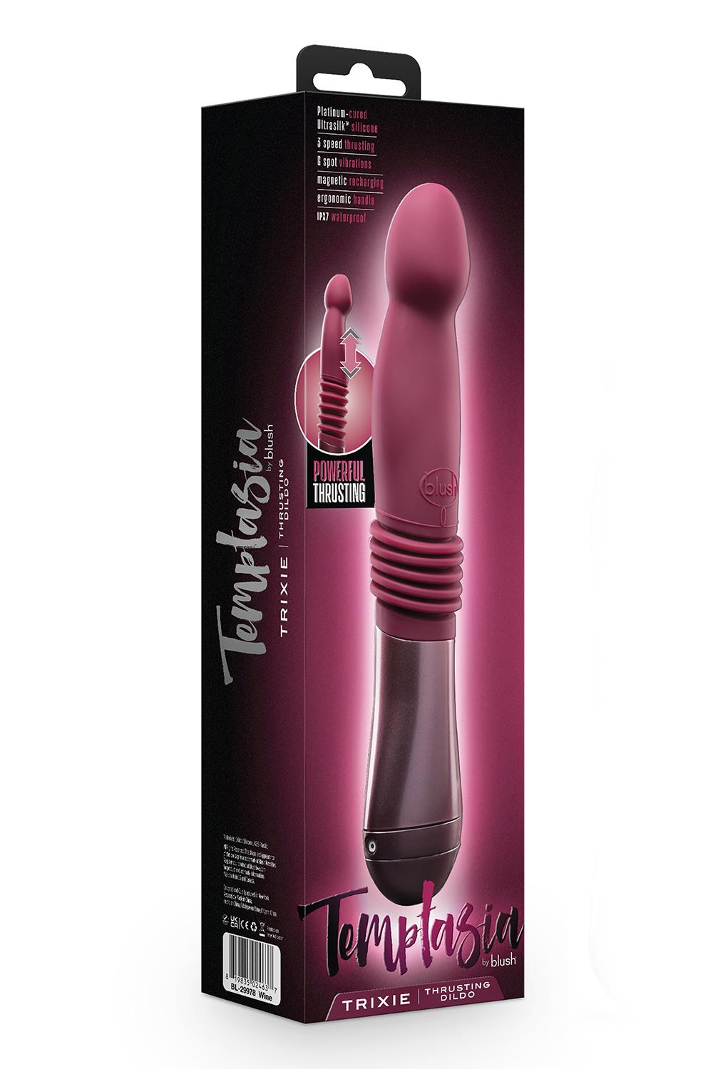 Вібратор TEMPTASIA TRIXIE THRUSTING DILDO WINE