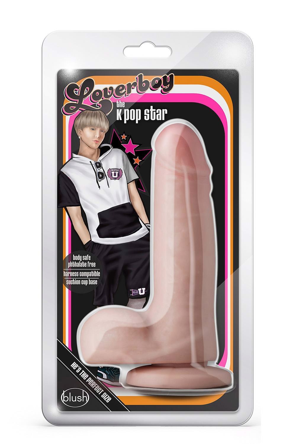 Фалоімітатор реалістичний, на присосці Blush Loverboy бежевий, 18.4 х 4.4 см