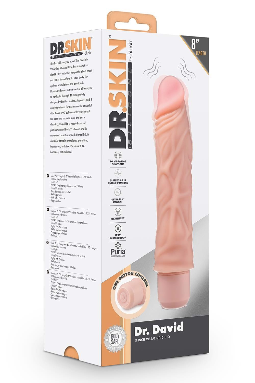 Вібратор реалістичний Blush DR. SKIN Dr.David 21,5 см тілесний