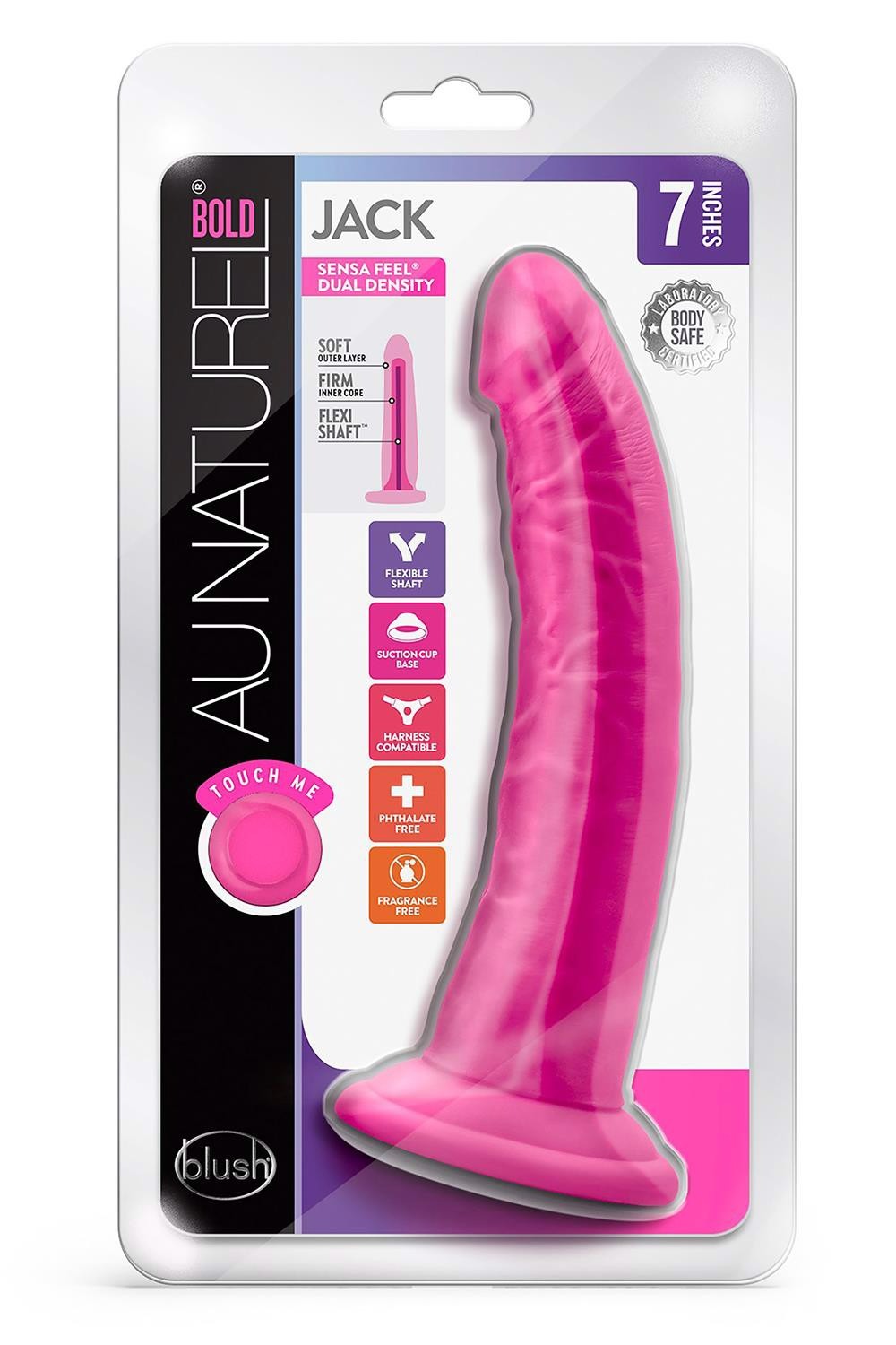 Фаллоимитатор реалистичный на присоске Blush Au Naturel Bold Jack розовый, 19 х 3.8 см