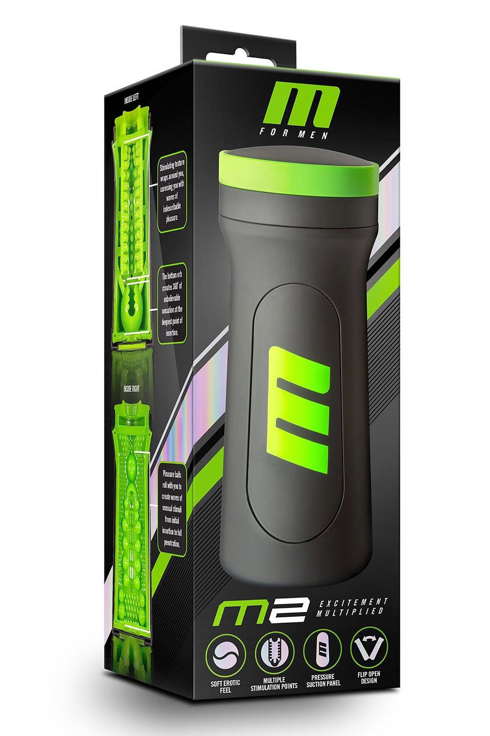 Мастурбатор в колбе M FOR MEN M2 SUPERIOR STROKER BLACK