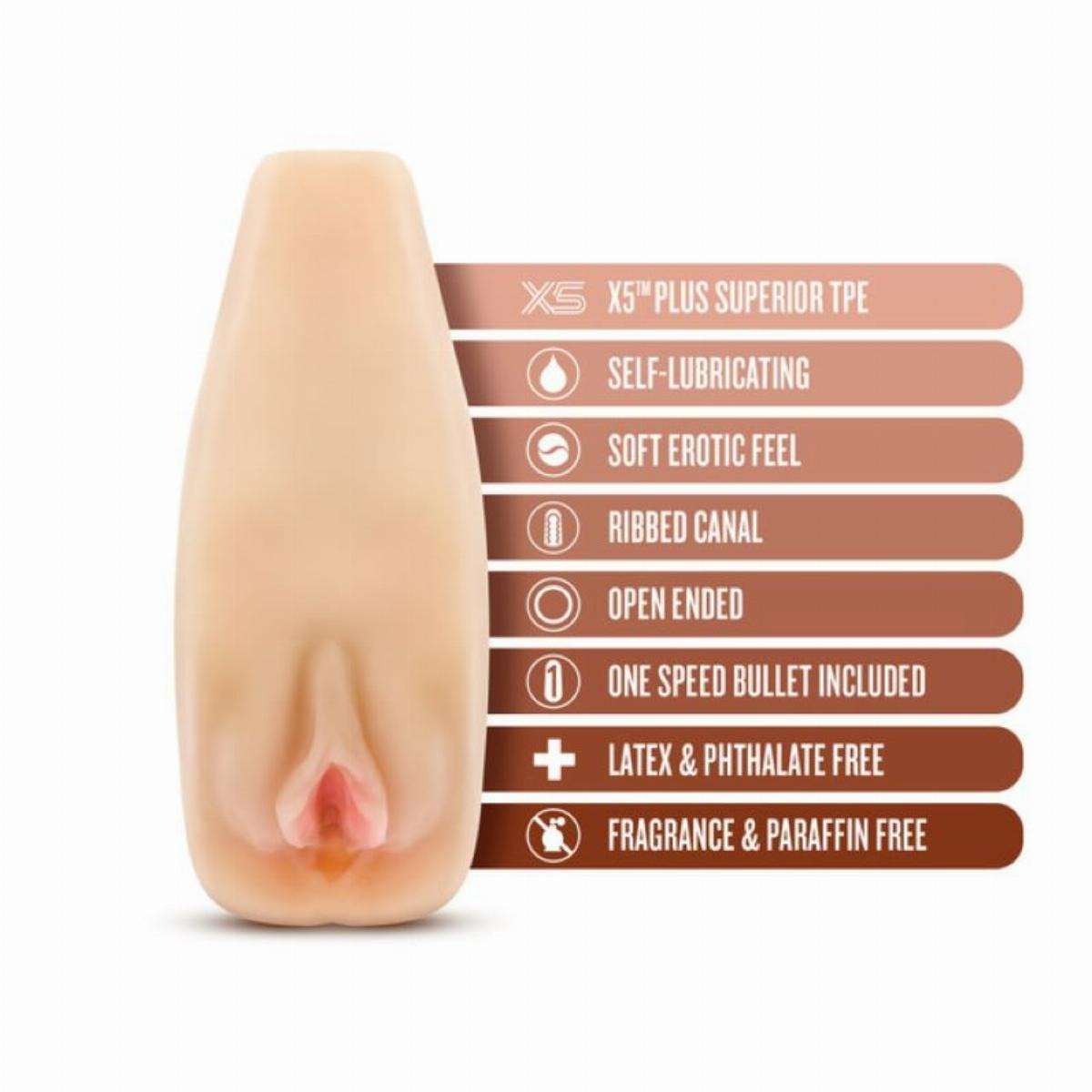 Мастурбатор з віброкулею Blush M For Men Natascha реалістичний, 6.4 см х 17.8 см