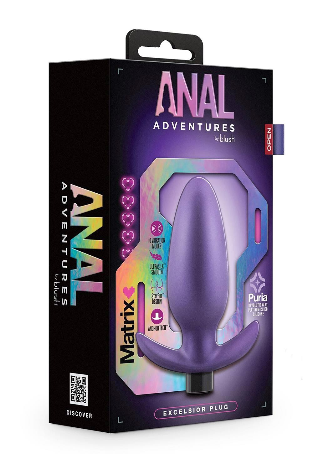 Анальний плаг із вібрацією Blush Anal Adventures Matrix фіолетовий