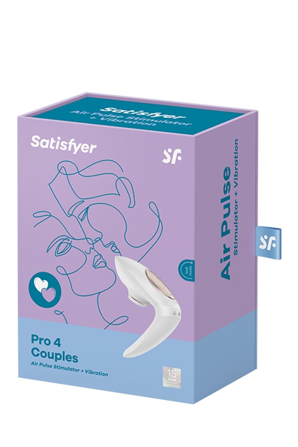 Вибратор для пар с вакуумным стимулятором Satisfyer Pro 4 Couples белый