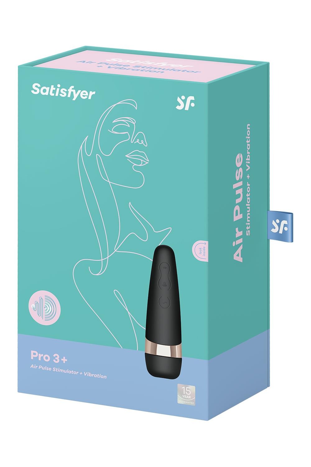 Вакуумний кліторальний стимулятор SATISFYER PRO 3 + чорний