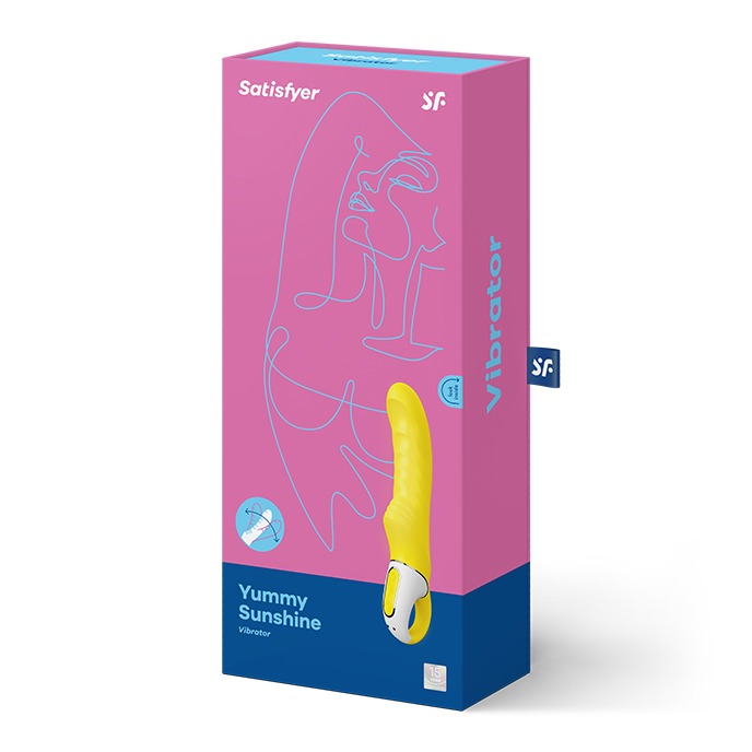 Вибратор для стимуляции точки G с ребристой структурой Satisfyer Yummy Sunshine, желтый