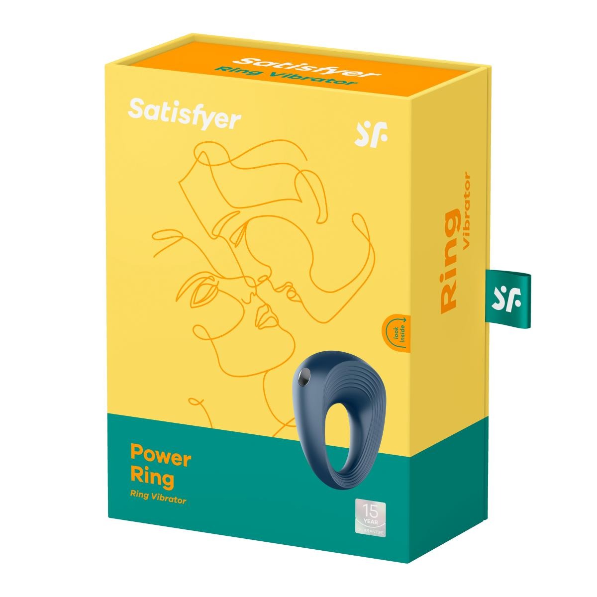 Эрекционное рельефное виброкольцо Satisfyer Power Ring синее
