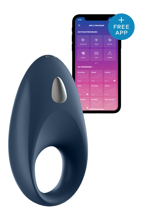Эрекционное смарт-виброкольцо Satisfyer Mighty One синее