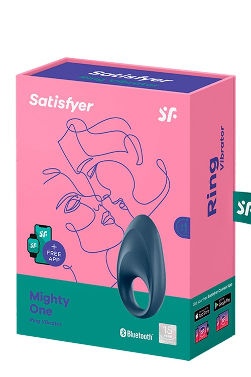 Эрекционное смарт-виброкольцо Satisfyer Mighty One синее