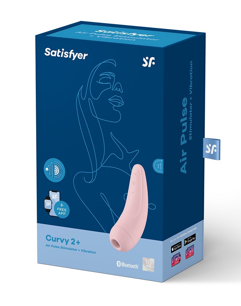 Безконтактний смарт стимулятор клітора SATISFYER CURVY2+ рожевий