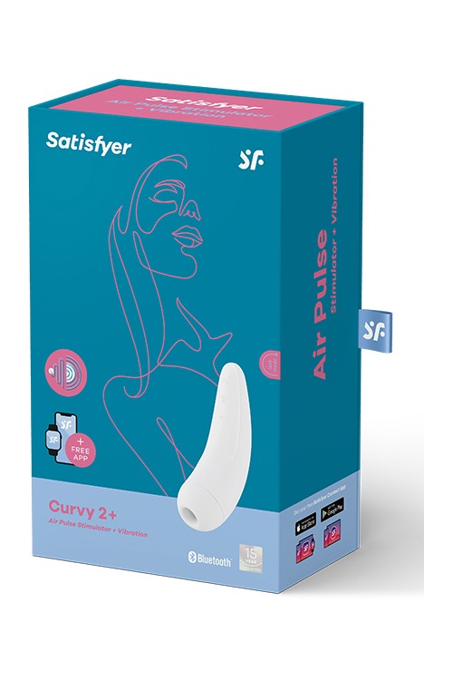 Безконтактний вакуумний смарт-стимулятор клітора Satisfyer Curvy 2+ білий