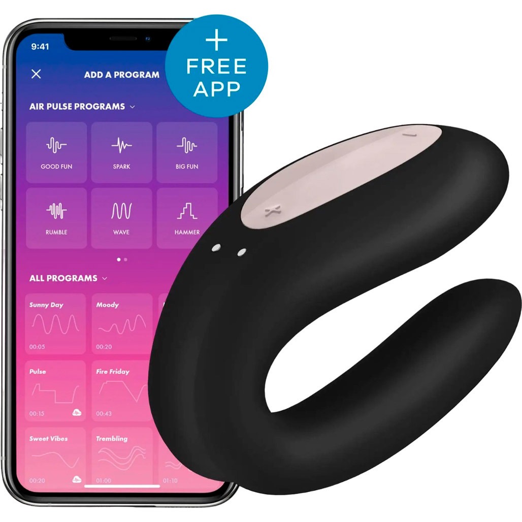 Вібромасажер для пар Satisfyer Double Joy, чорний