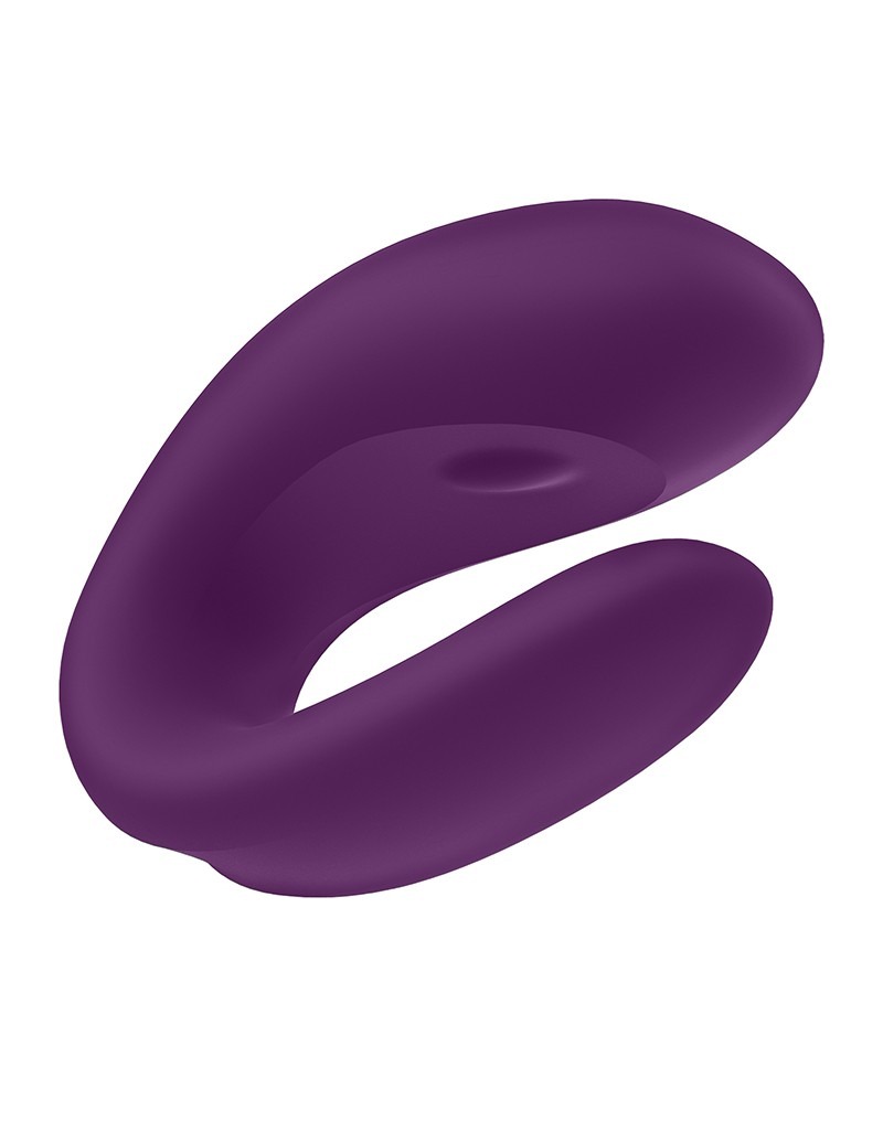 Вібромасажер для пар Satisfyer Double Joy працює від програми, фіолетовий