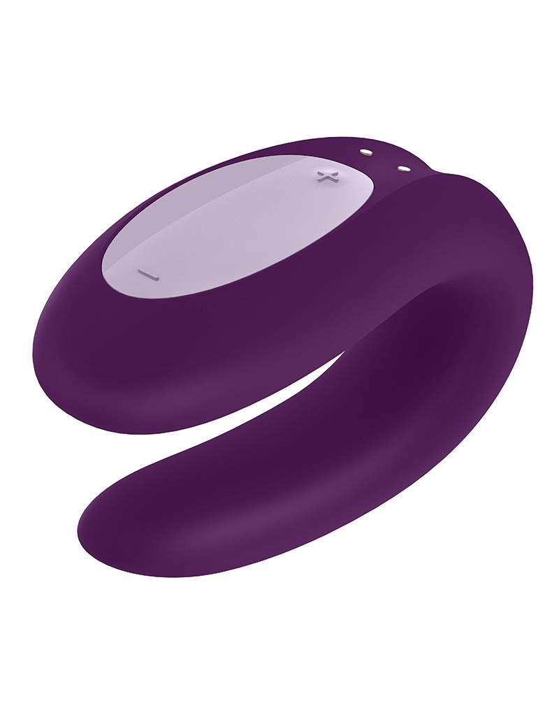 Вібромасажер для пар Satisfyer Double Joy працює від програми, фіолетовий