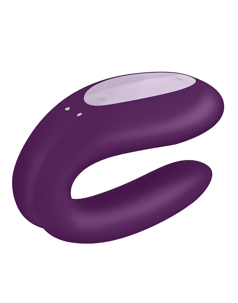 Вібромасажер для пар Satisfyer Double Joy працює від програми, фіолетовий