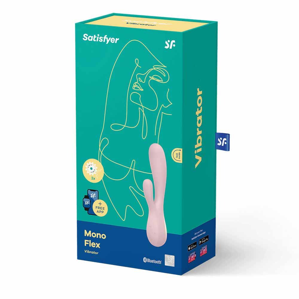 Вибромассажер кролик SATISFYER MONO FLEX с подключением к приложению, розовый