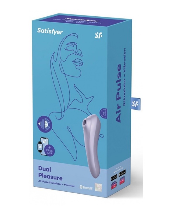 Двойной смарт вибратор с вакуумной стимуляцией Satisfyer Dual Pleasure сиреневый