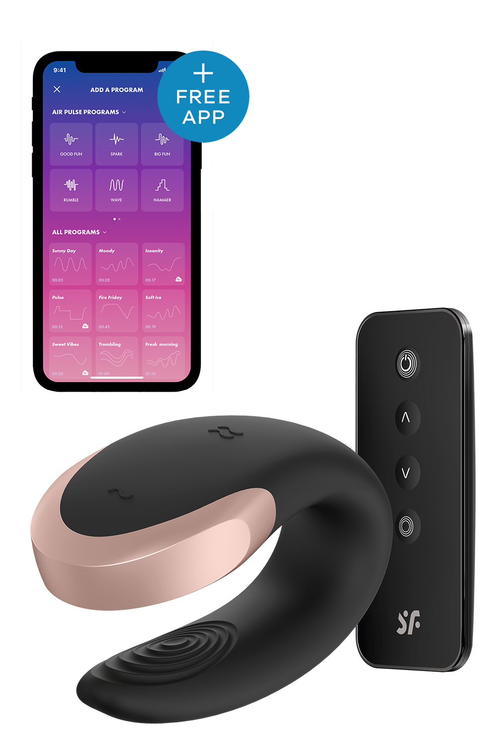 Люксовий смарт вібратор для пар Satisfyer DOUBLE LOVE чорний