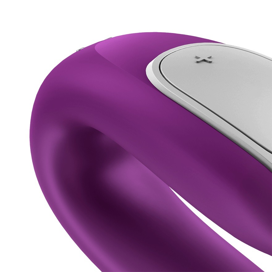 Вібратор для пар із фірмовим пультом керування Satisfyer DOUBLE FUN фіолетовий
