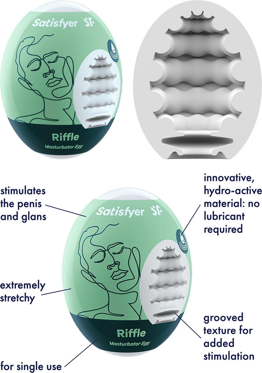 Самосмазывающийся мастурбатор Satisfyer Masturbator Egg RIFFLE