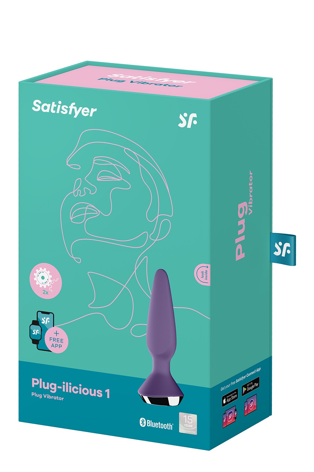 Анальна пробка з двома моторами Satisfyer Plug-ilicious 1 та керуванням з телефону, фіолетова