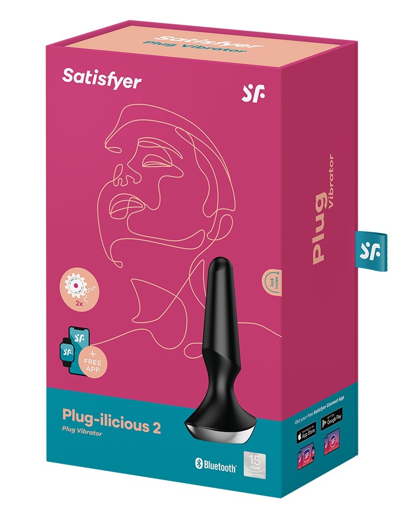 Анальна пробка з функцією керування зі смартфона Satisfyer Plug-Ilicious, чорний