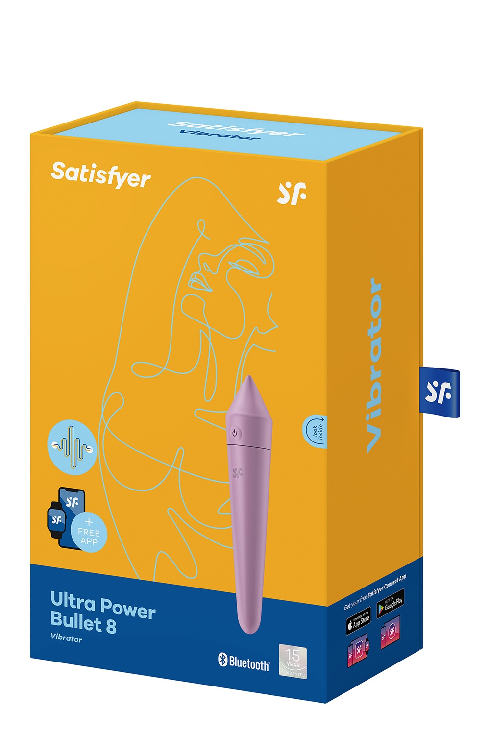 Потужна віброкуля з функцією керування смартфоном Satisfyer Ultra Power Bullet 8, бузковий