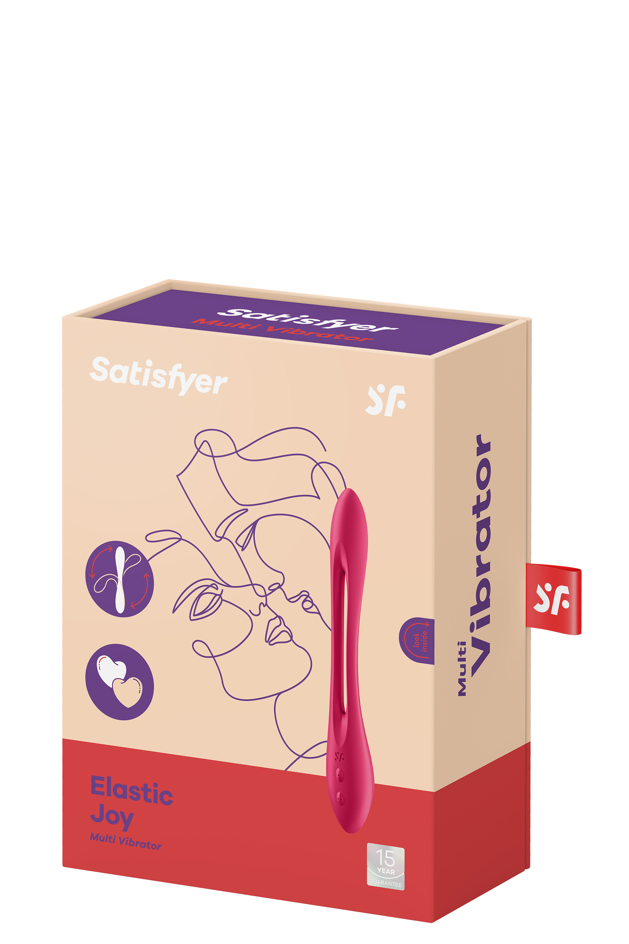 Гнущийся универсальный вибратор (эрекционное кольцо) Satisfyer Elastic Joy красный