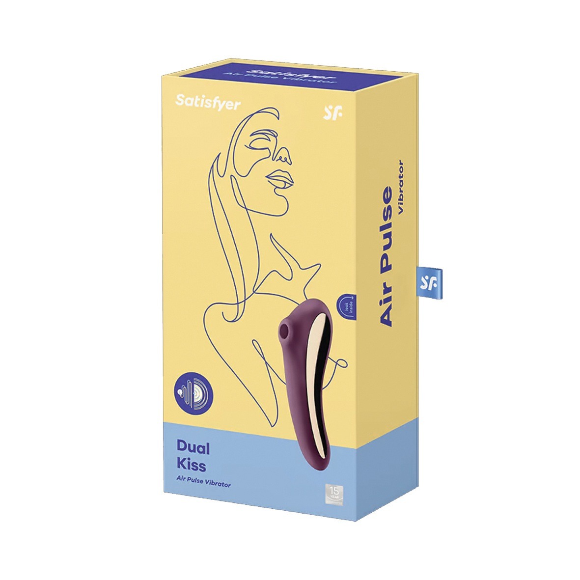 Вакуумний кліторальний стимулятор із вібрацією Satisfyer Dual Kiss, марсаловий