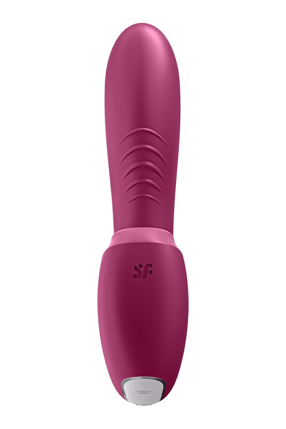 Подвійний смарт вібратор із вакуумною стимуляцією Satisfyer Sunray Connect App Berry бордовий