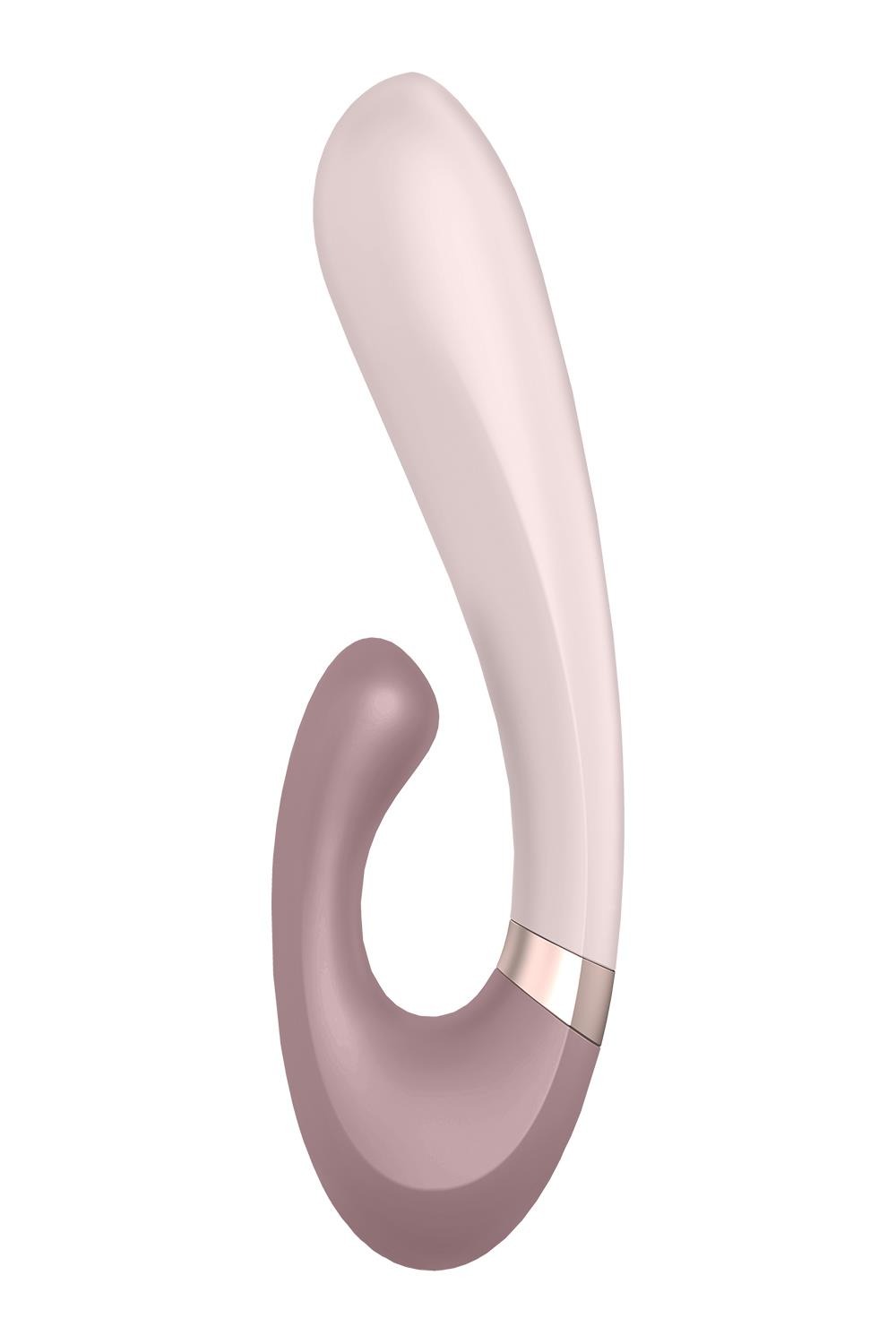 Подвійний смарт вібратор з функцією нагріву Satisfyer Heat Wave Connect App Mauve ніжно-рожевий