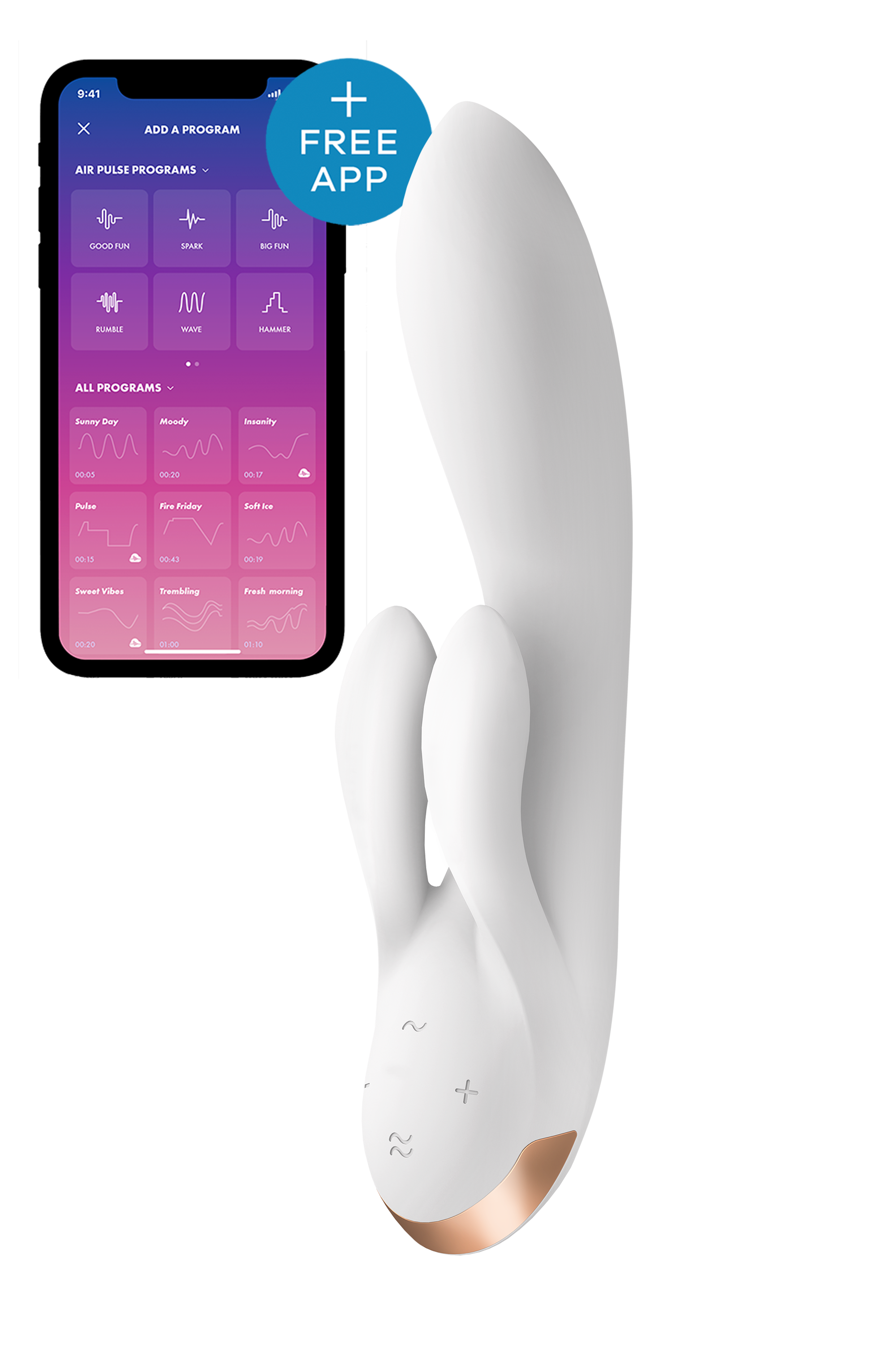 Двойной смарт вибратор SATISFYER DOUBLE FLEX белый