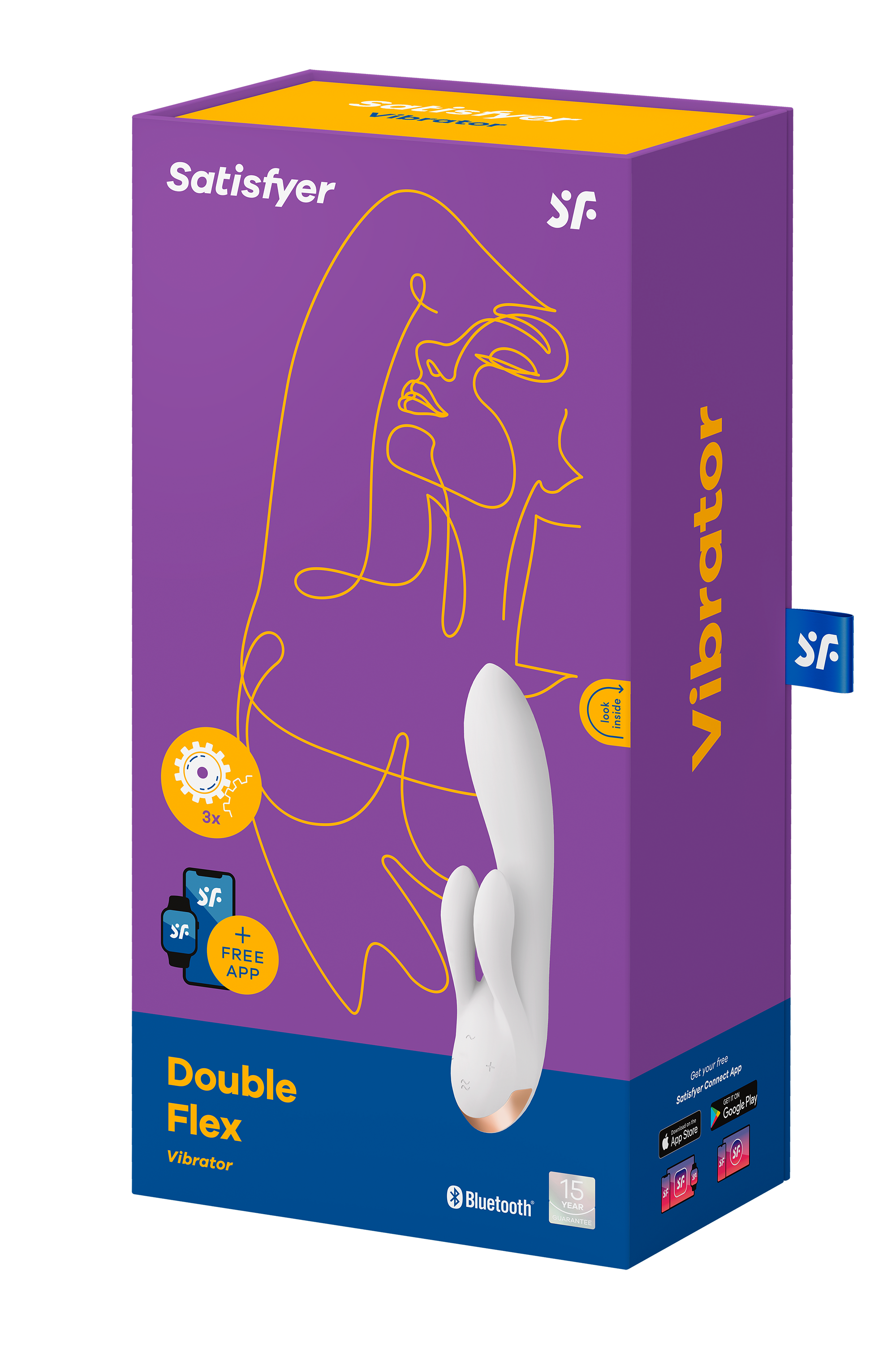 Двойной смарт вибратор SATISFYER DOUBLE FLEX белый