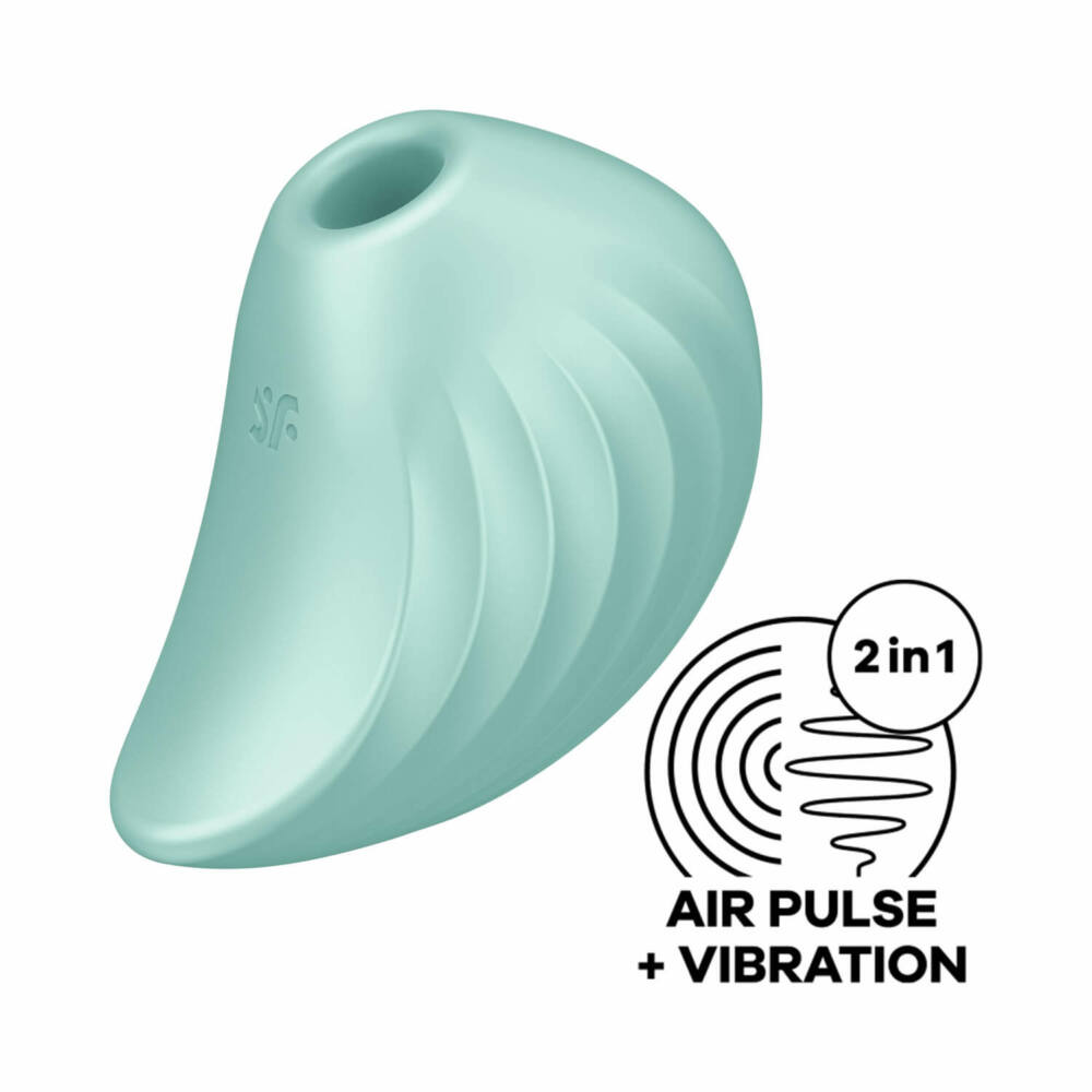 Вакуумний кліторальний стимулятор із вібрацією Satisfyer Pearl Diver м'ятний