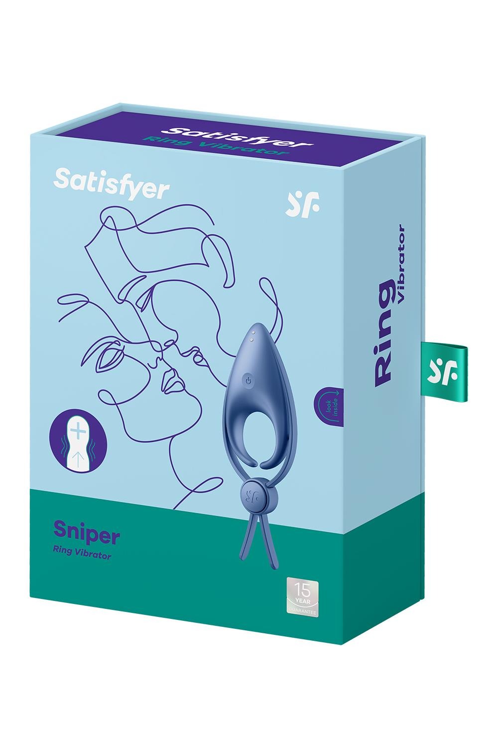 Регулируемое эрекционное кольцо Satisfyer Sniper с вибрацией, синее