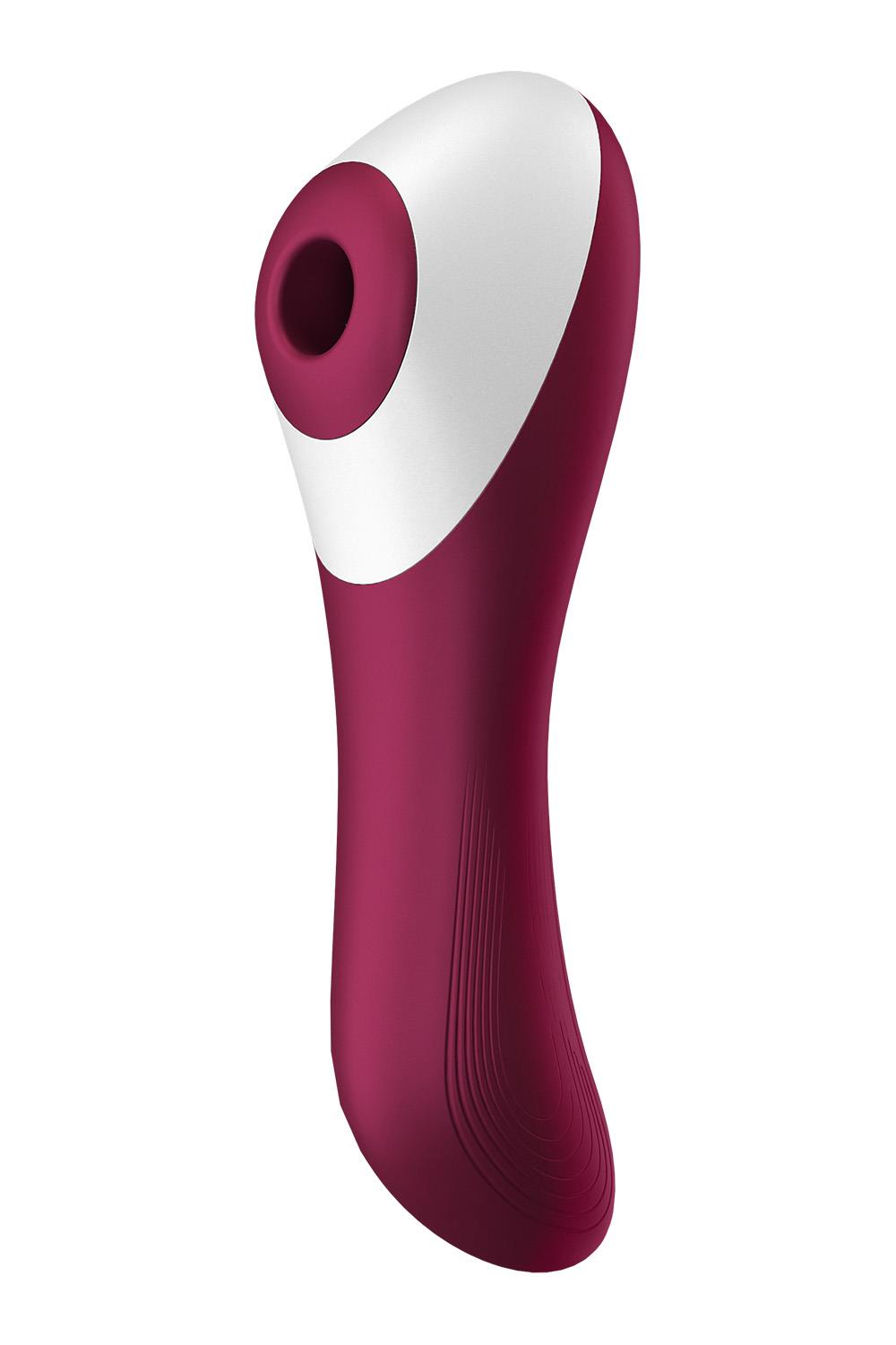 Вакуумний кліторальний стимулятор із вібрацією Satisfyer Dual Crush бордовий