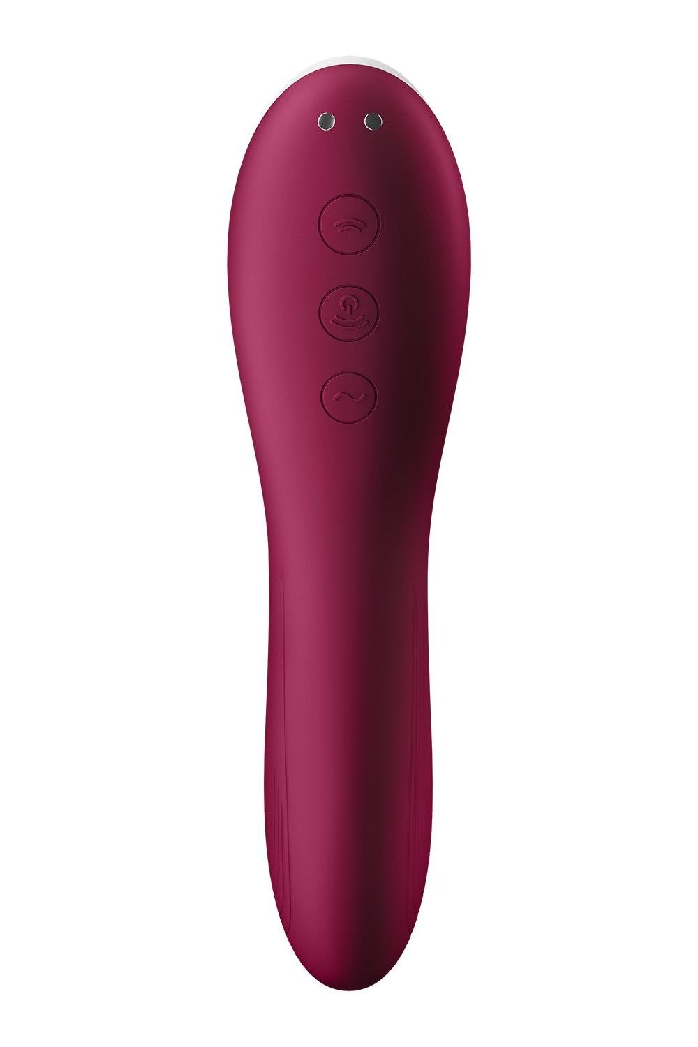 Вакуумний кліторальний стимулятор із вібрацією Satisfyer Dual Crush бордовий