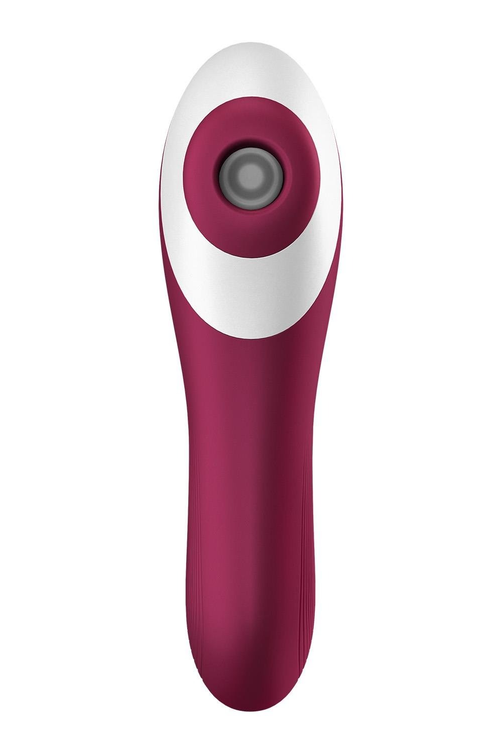Вакуумний кліторальний стимулятор із вібрацією Satisfyer Dual Crush бордовий